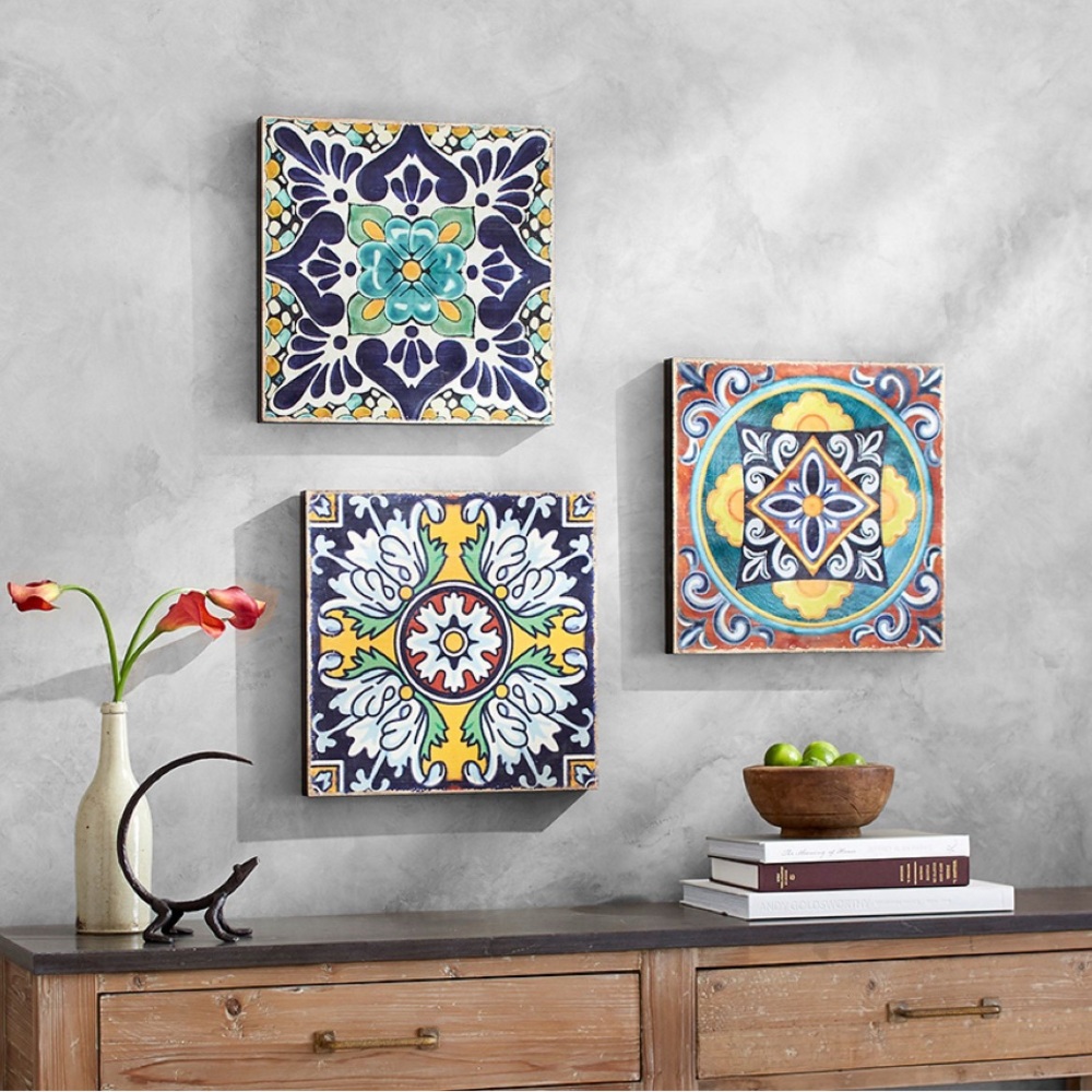 Pottery Barn Tile Pattern Wall Art Set